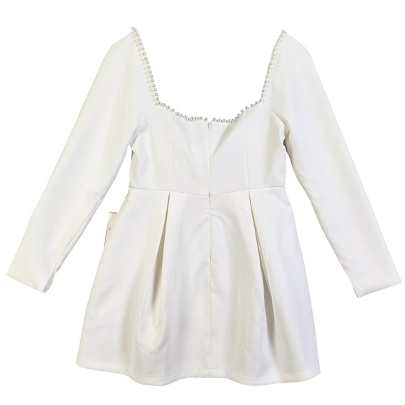 Odd Muse Womens The Ultimate Muse Pearl Dress Size XL White Square Neck Bridal - Picture 5 of 16